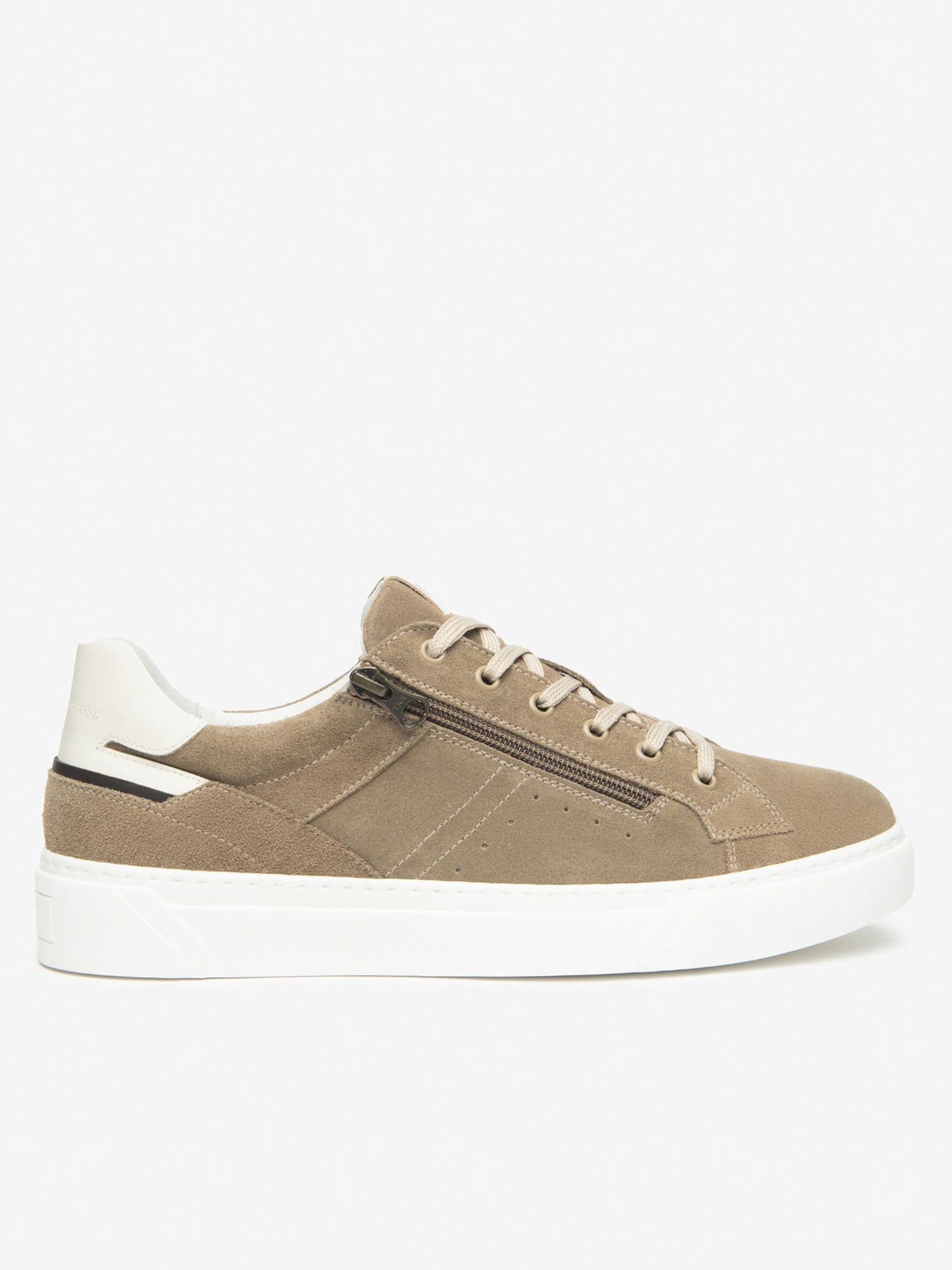 Sneakers Iseo da uomo beige in pelle scamosciata con doppia chiusura