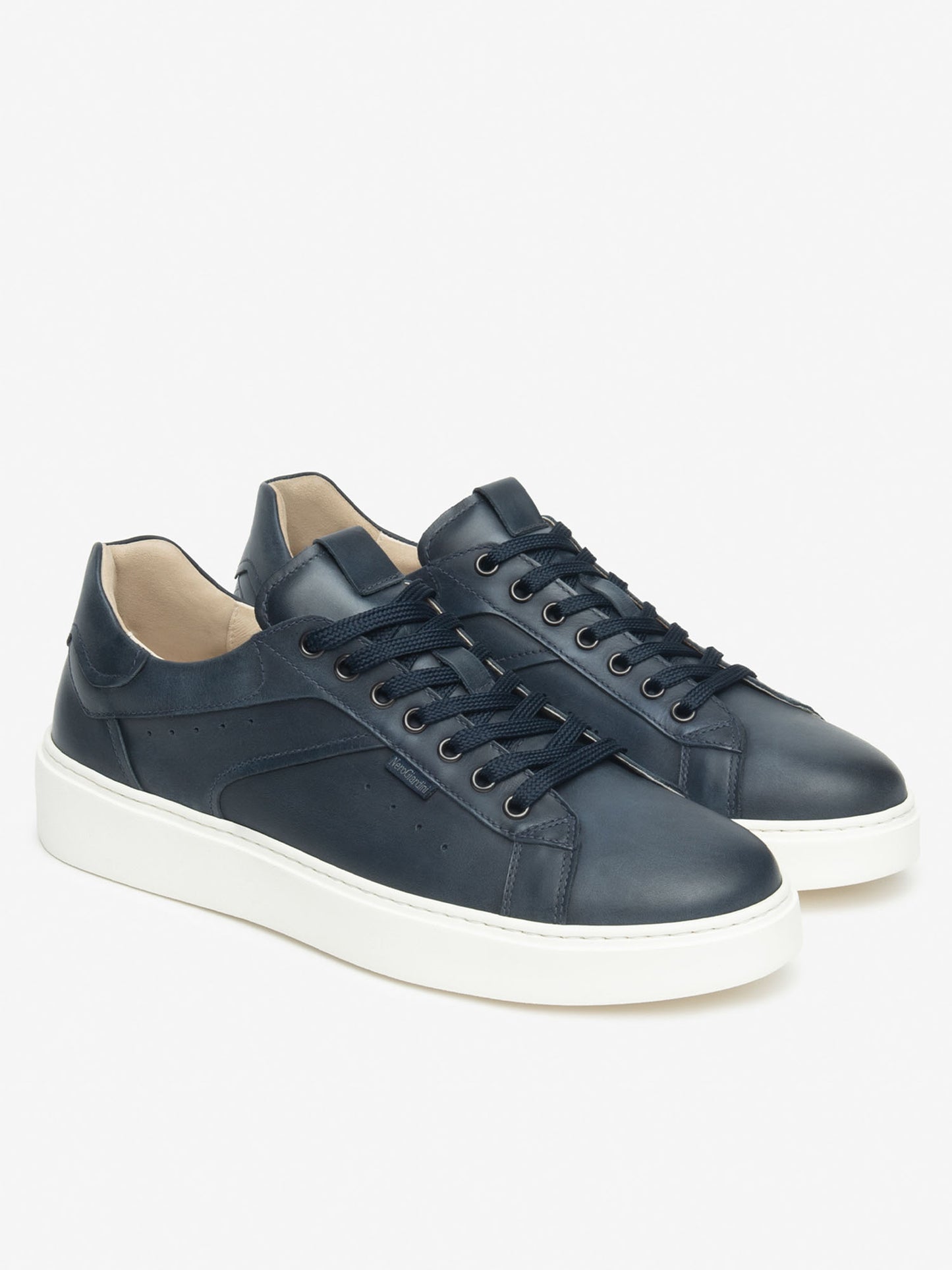 Sneakers Rodero da uomo in pelle blu casual