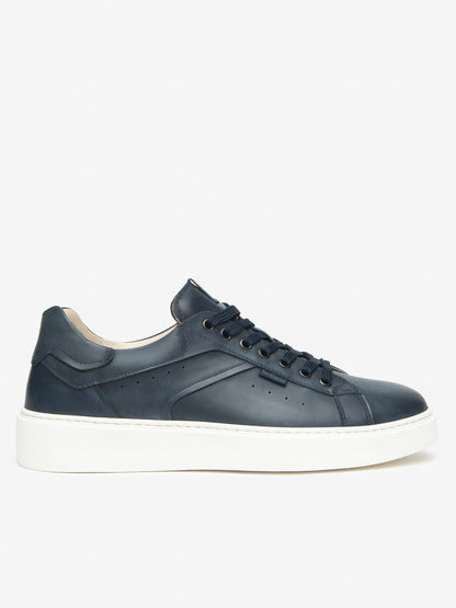 Sneakers Rodero da uomo in pelle blu casual