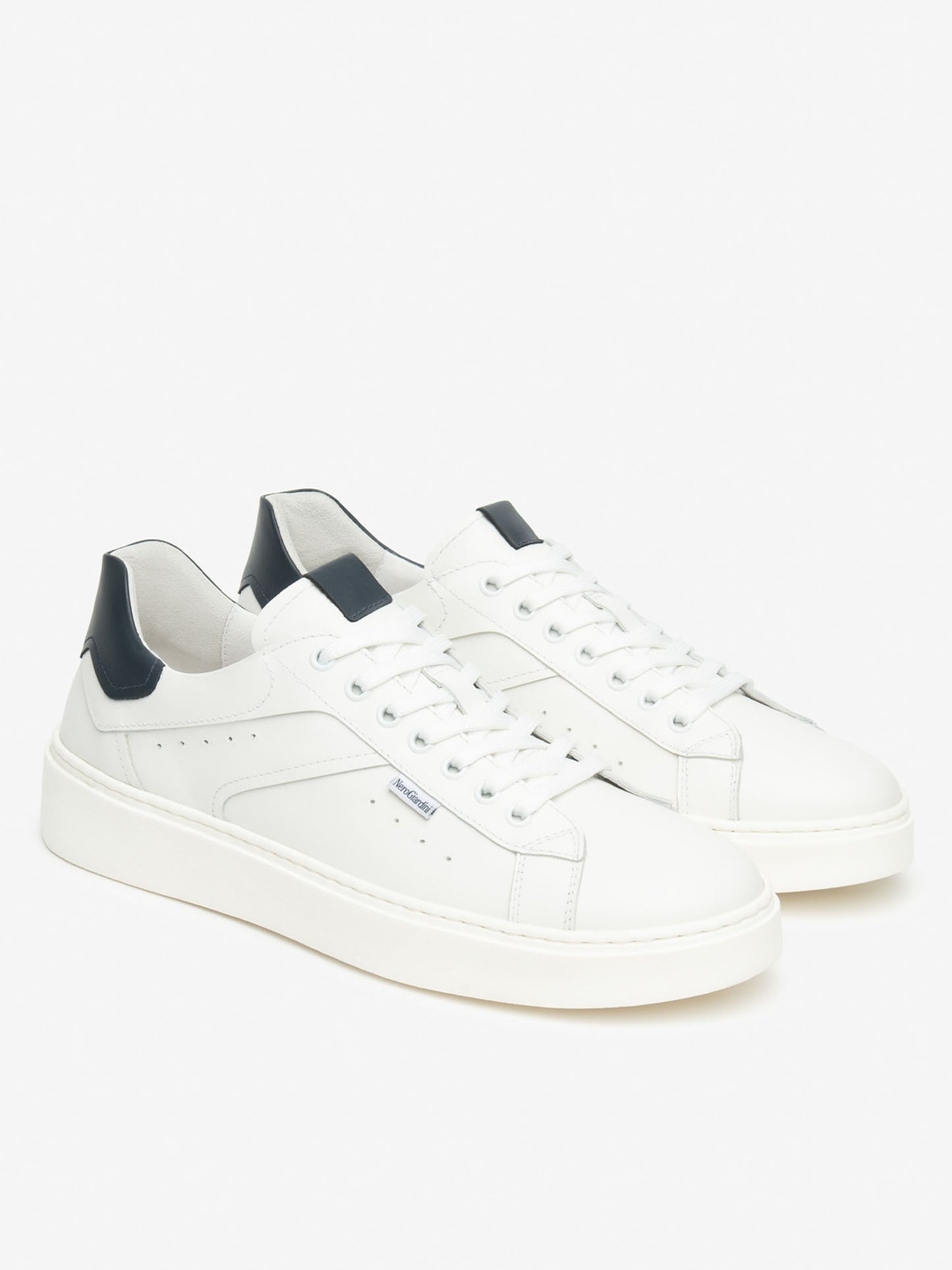 Sneakers Rodero da uomo in pelle bianca Nero Giardini