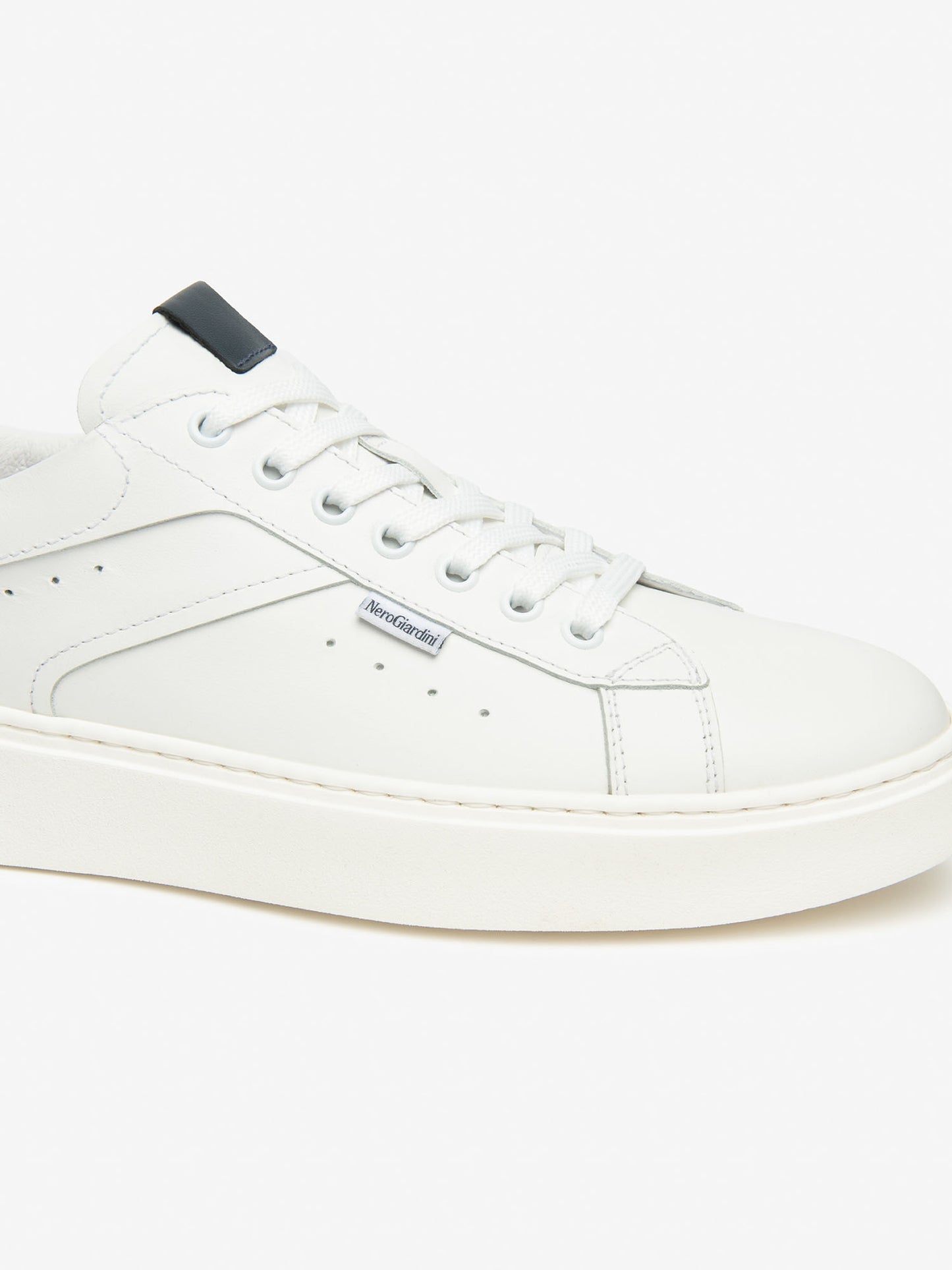 Sneakers Rodero da uomo in pelle bianca Nero Giardini