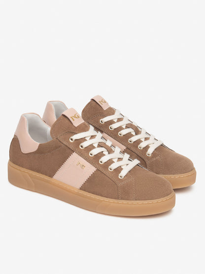 Sneakers Malaga da donna marroni in pelle scamosciata