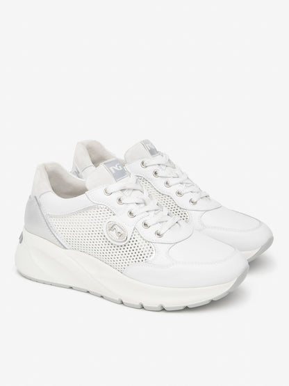Sneakers Nero Giardini Diba da donna in pelle bianca