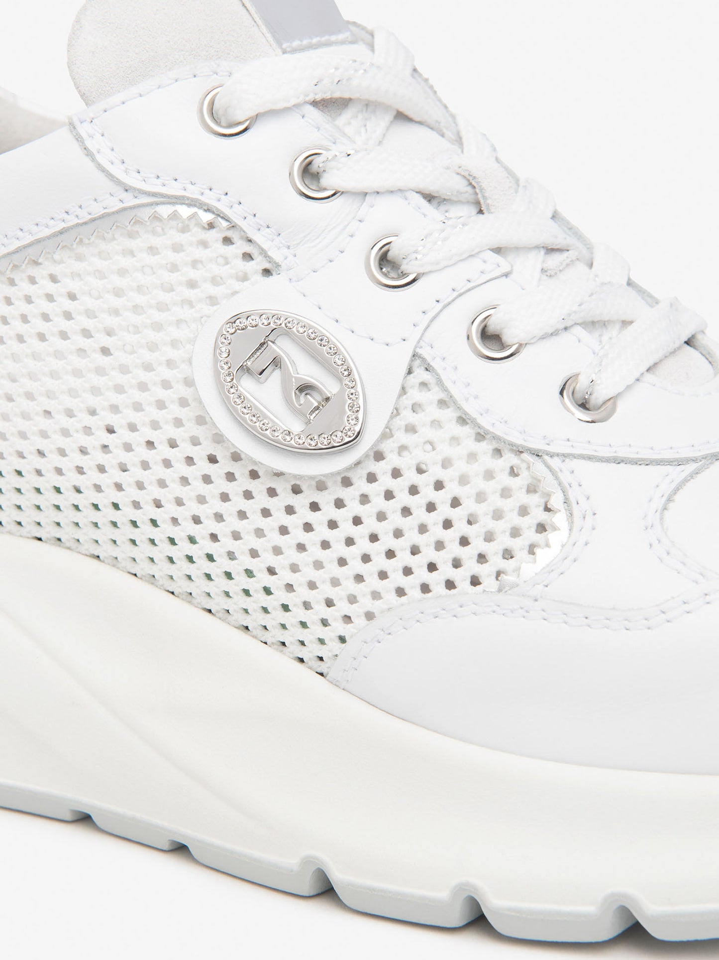 Sneakers Nero Giardini Diba da donna in pelle bianca
