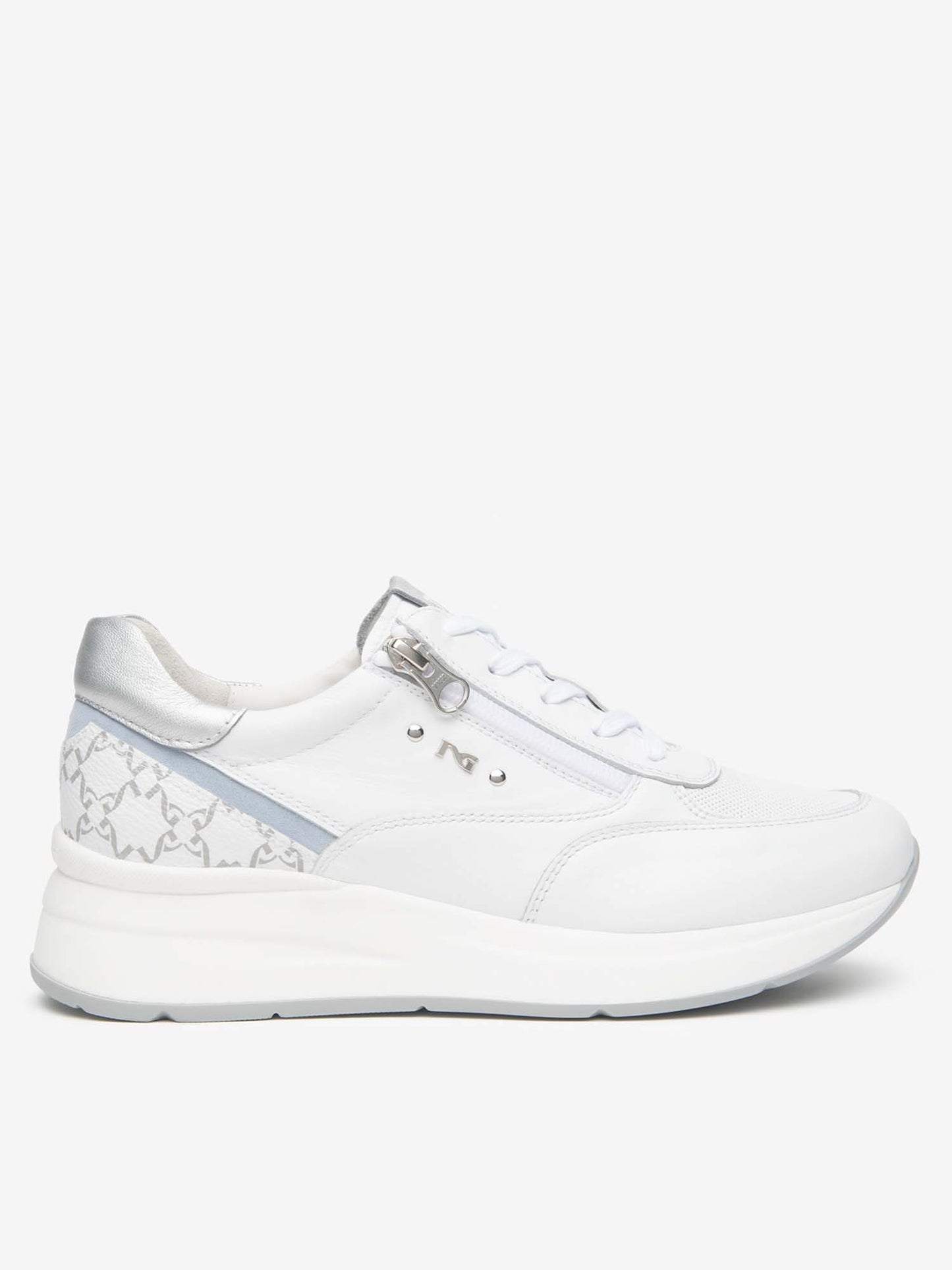 Sneakers Roana Nero Giardini da donna in pelle bianca