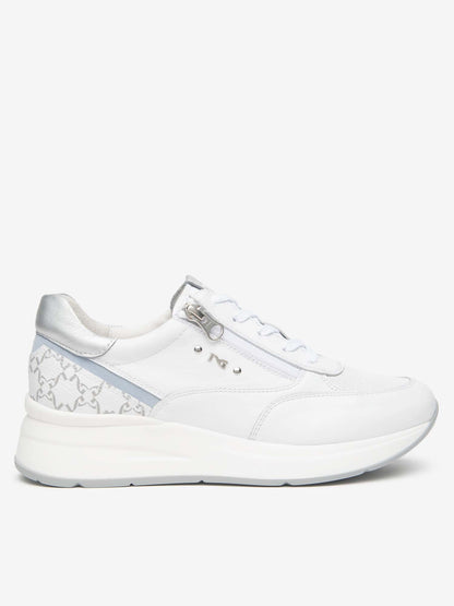 Sneakers Roana Nero Giardini da donna in pelle bianca