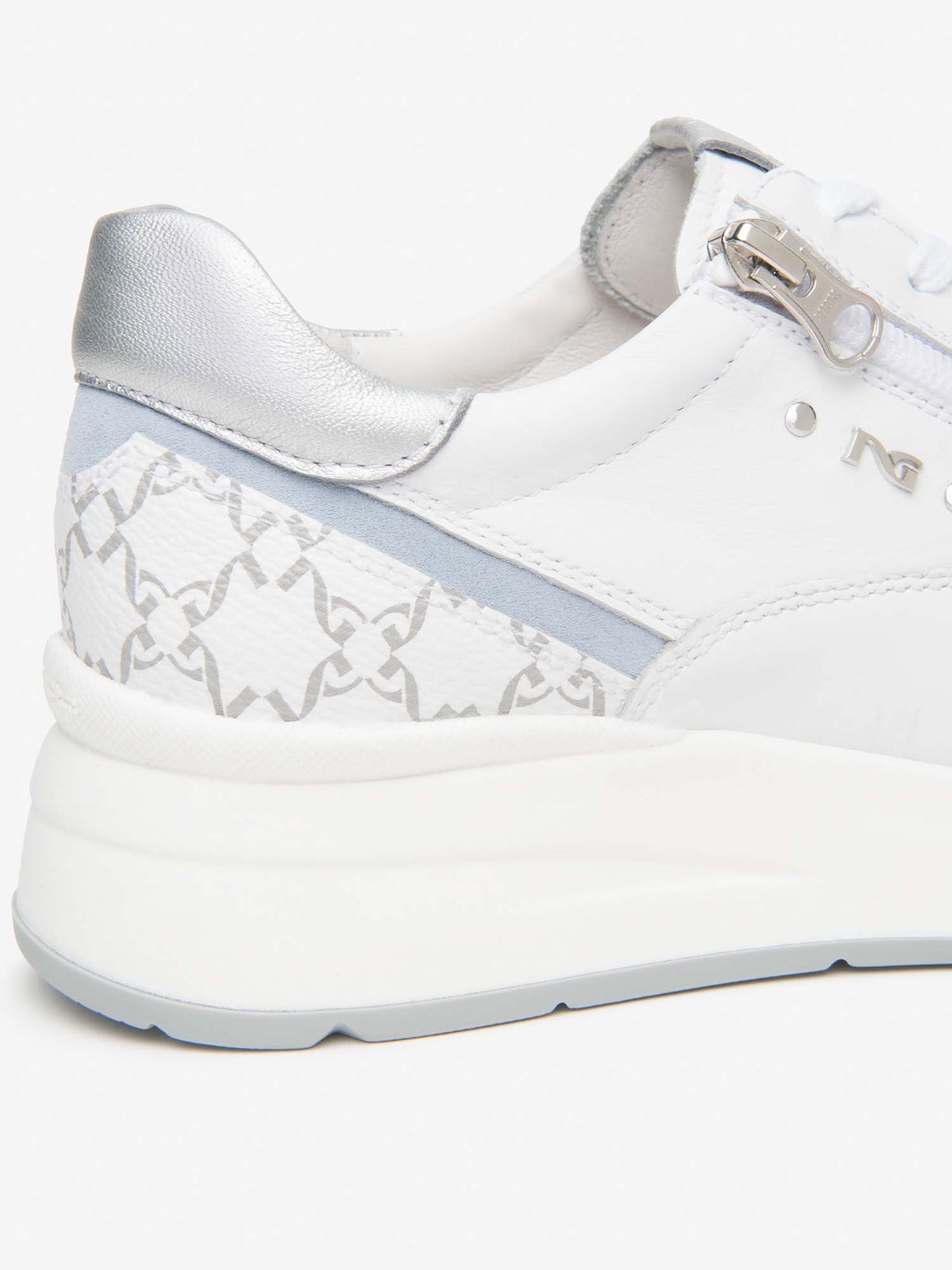 Sneakers Roana Nero Giardini da donna in pelle bianca