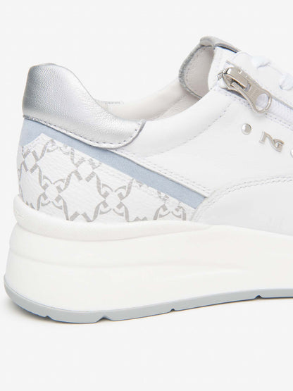 Sneakers Roana Nero Giardini da donna in pelle bianca