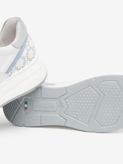 Sneakers Roana Nero Giardini da donna in pelle bianca
