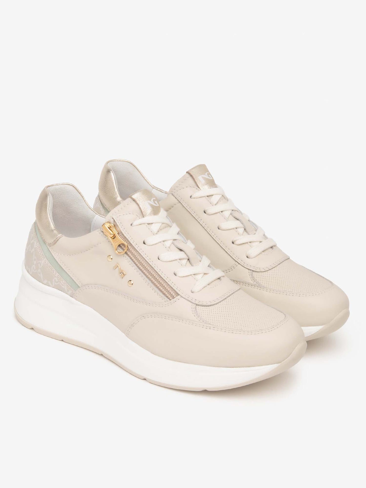Sneakers Roana beige da donna con doppia chiusura di Nero Giardini