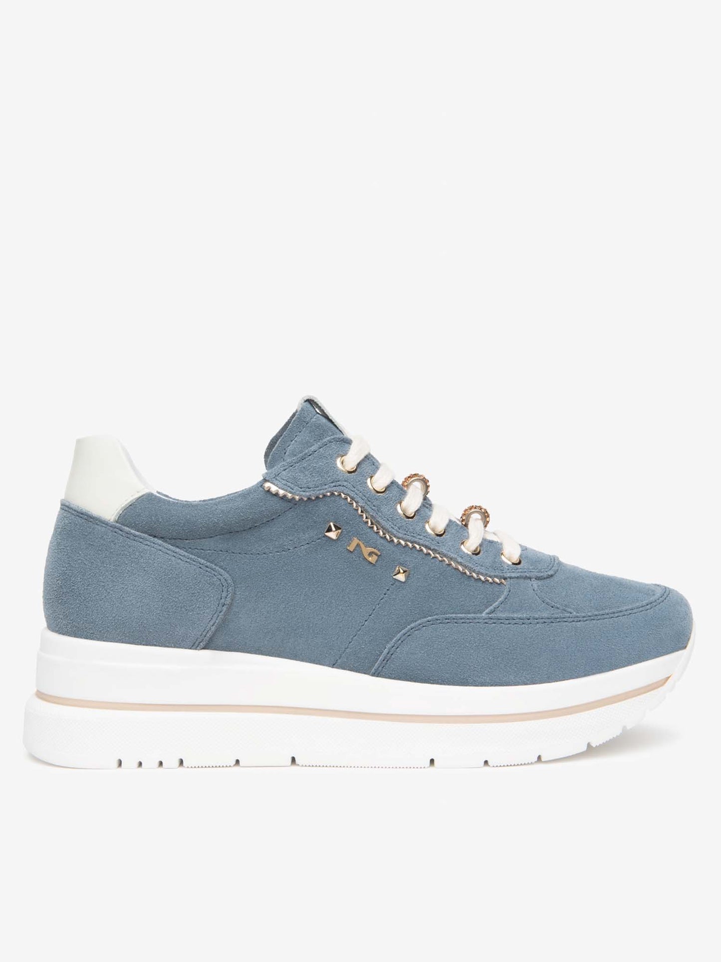 Sneakers casual da donna Nero Giardini in pelle azzurra