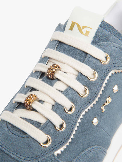 Sneakers casual da donna Nero Giardini in pelle azzurra