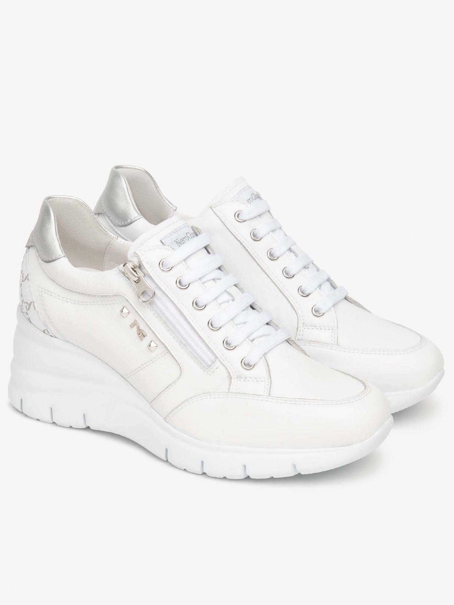 Sneakers da donna Nero Giardini Agosta bianche con zeppa