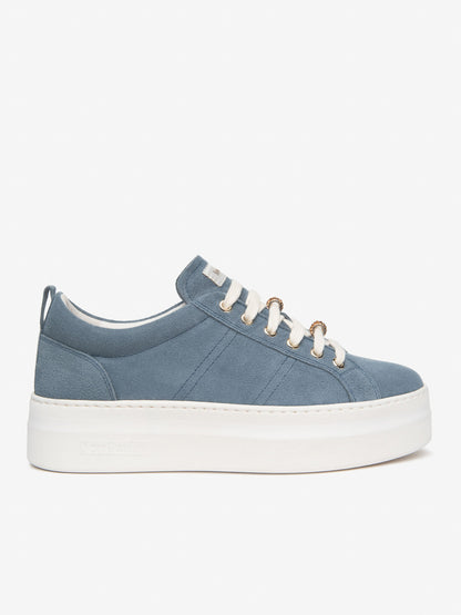 Sneakers Avio Nero Giardini platform donna in pelle e tessile