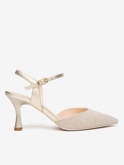 Nero Giardini décolleté elegante donna beige in pelle e tessuto
