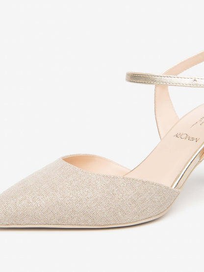 Nero Giardini décolleté elegante donna beige in pelle e tessuto