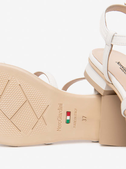 Nero Giardini Lula, sandali donna bianchi made in Italy