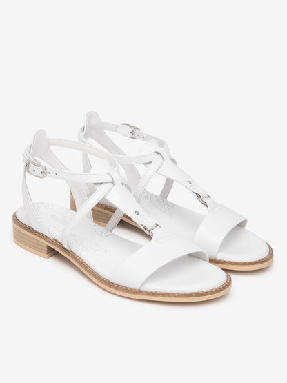 Nero Giardini Bevagn, sandali bianchi unisex in cuoio