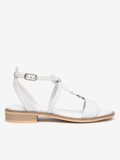 Nero Giardini Bevagn, sandali bianchi unisex in cuoio