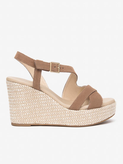 Nero Giardini Malfa, sandali donna in cuoio marrone