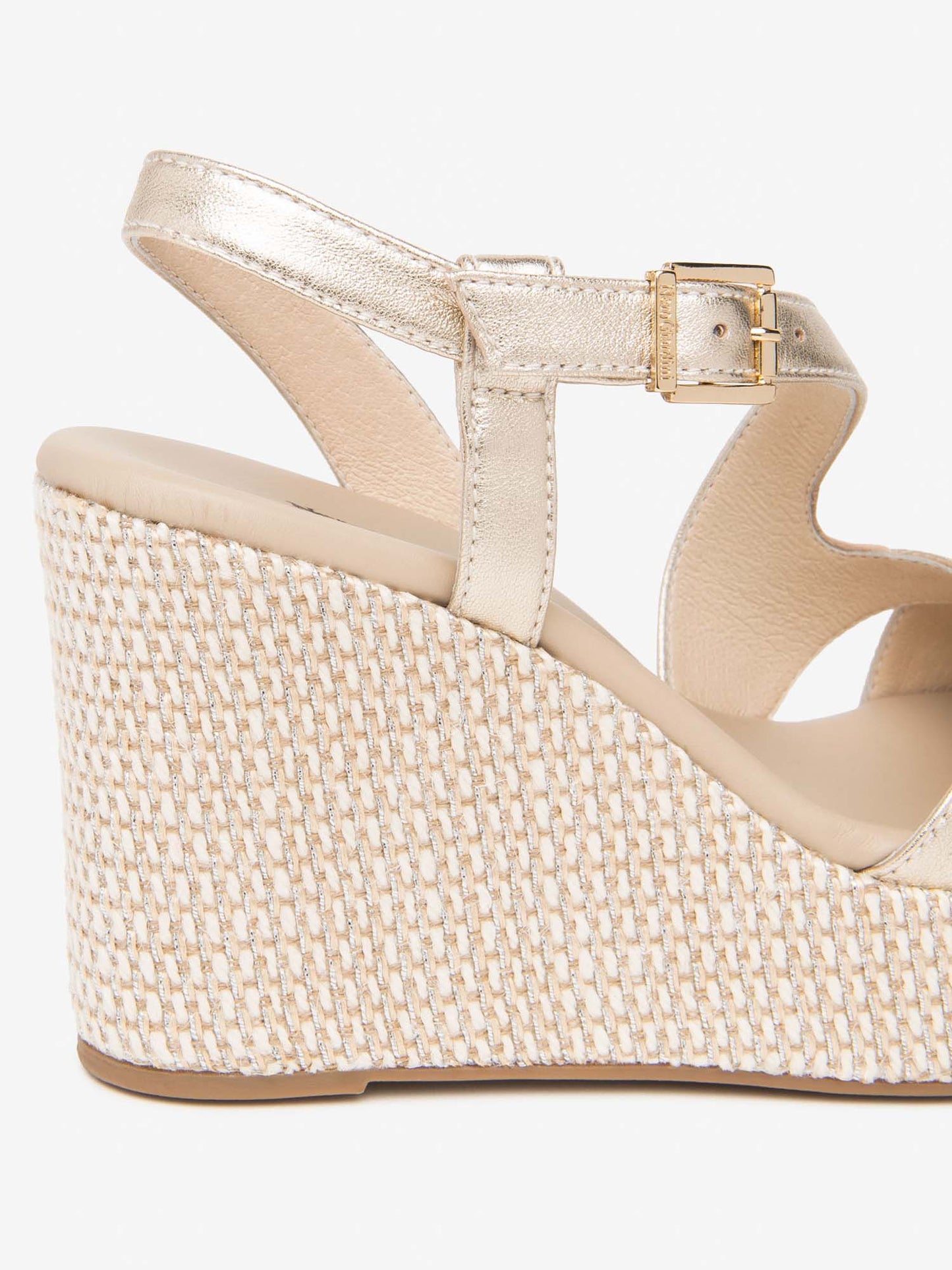 Nero Giardini Malfa, sandali donna in oro con zeppa