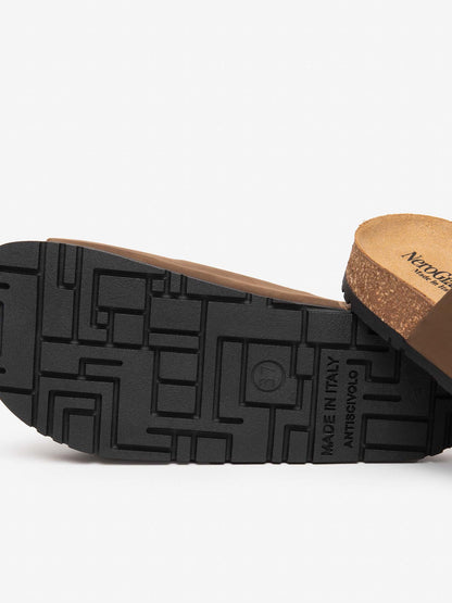 Nero Giardini Bio, sandali donna in pelle marrone
