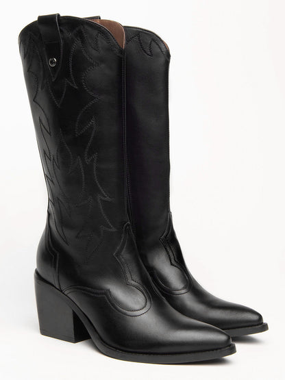 STIVALI TEXANI ALTI NEROGIARDINI DA DONNA NERO