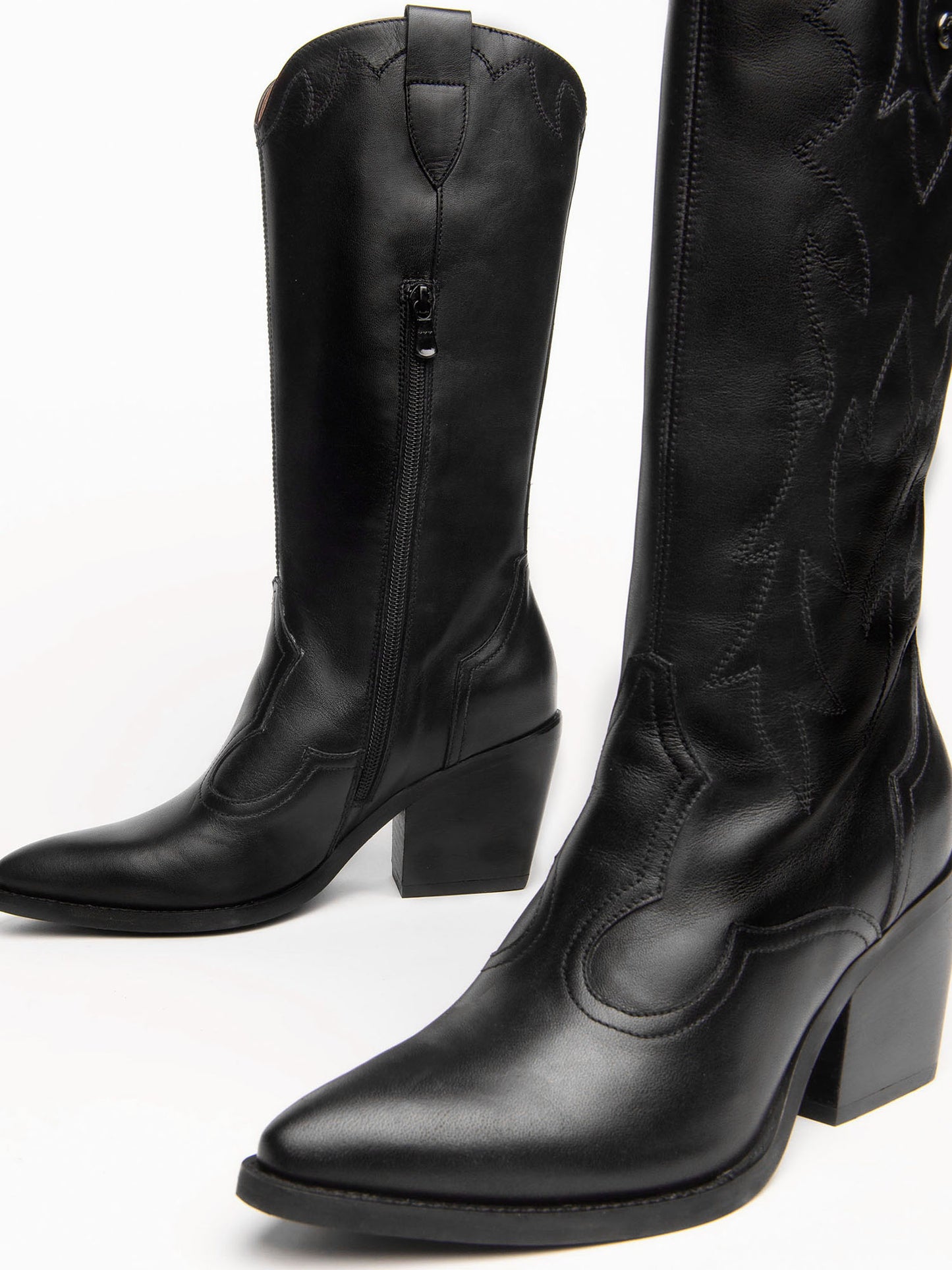 STIVALI TEXANI ALTI NEROGIARDINI DA DONNA NERO