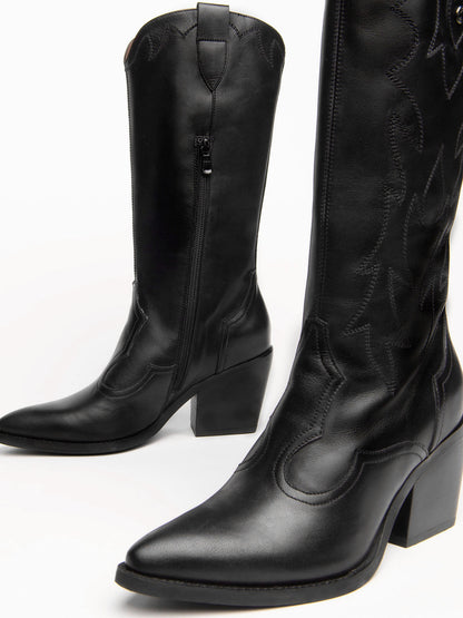 STIVALI TEXANI ALTI NEROGIARDINI DA DONNA NERO