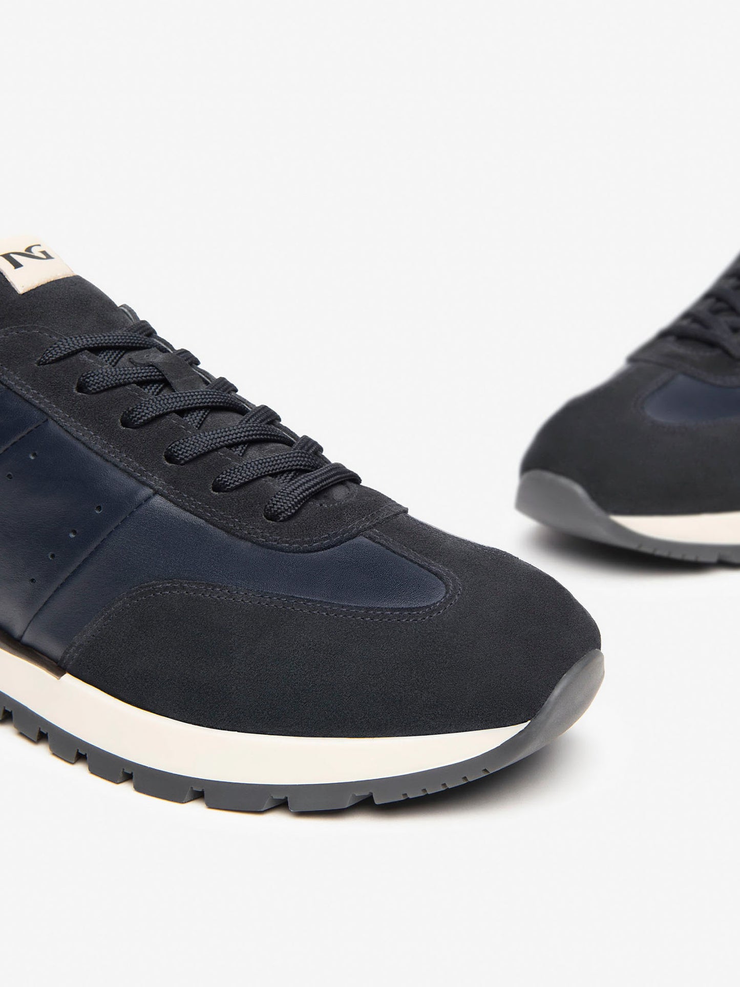 SNEAKERS IN PELLE NERO GIARDINI DA UOMO  BLU