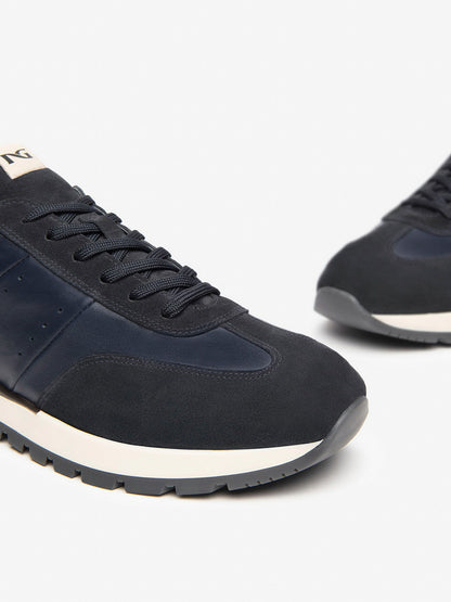 SNEAKERS IN PELLE NERO GIARDINI DA UOMO  BLU