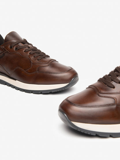 SNEAKERS IN PELLE NeroGiardini DA UOMO MARRONE