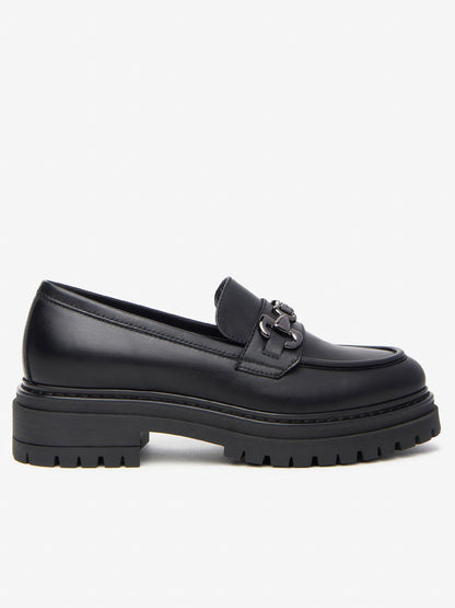 MOCASSINO IN PELLE CON PLATEAU NeroGiardini DA DONNA NERO