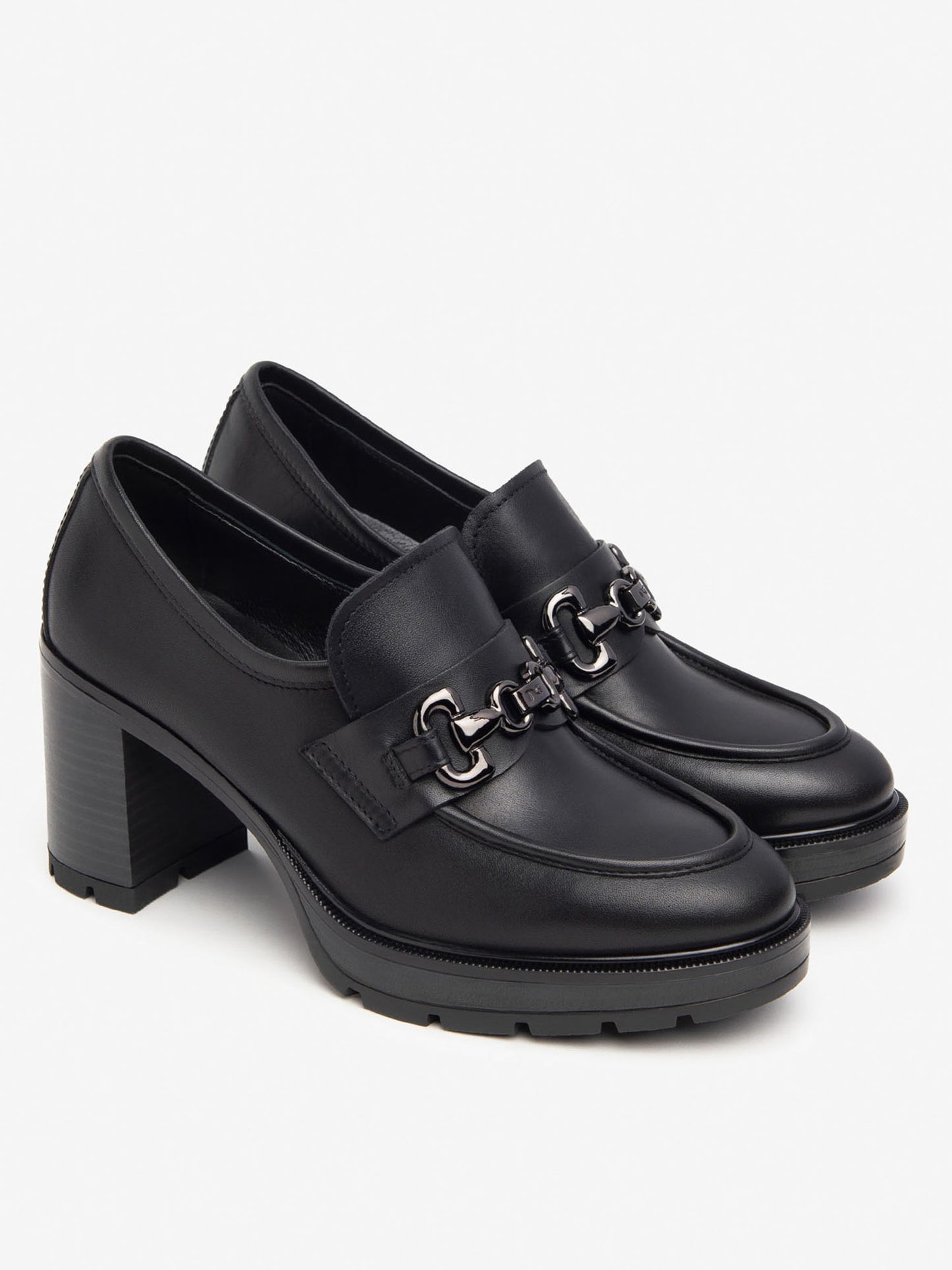 MOCASSINI CON TACCO NEROGIARDINI DA DONNA NERO