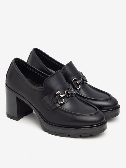 MOCASSINI CON TACCO NEROGIARDINI DA DONNA NERO