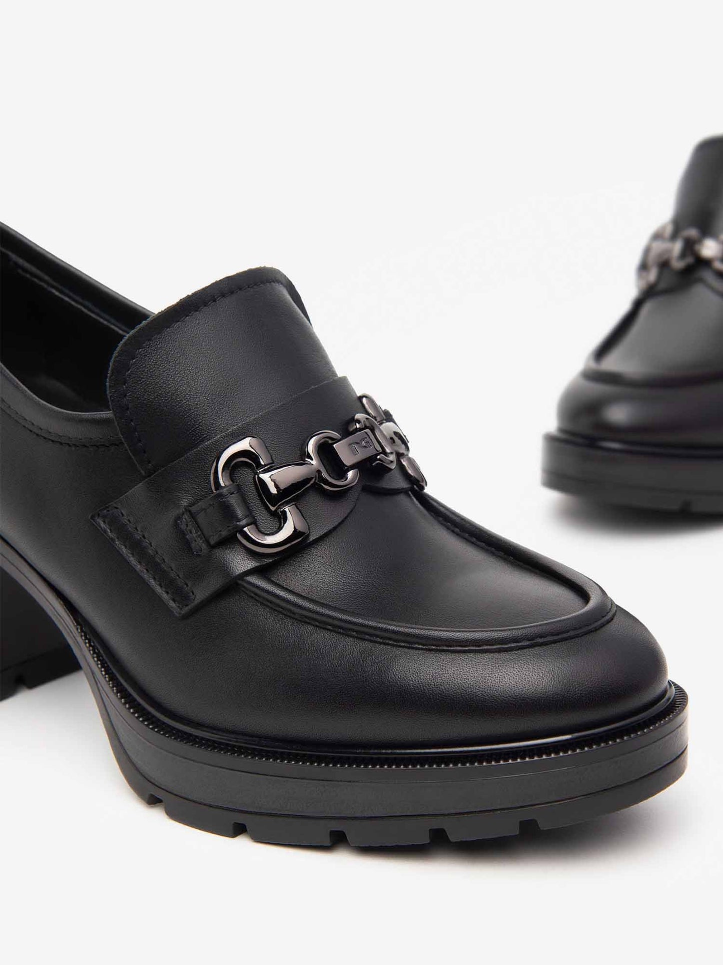 MOCASSINI CON TACCO NEROGIARDINI DA DONNA NERO