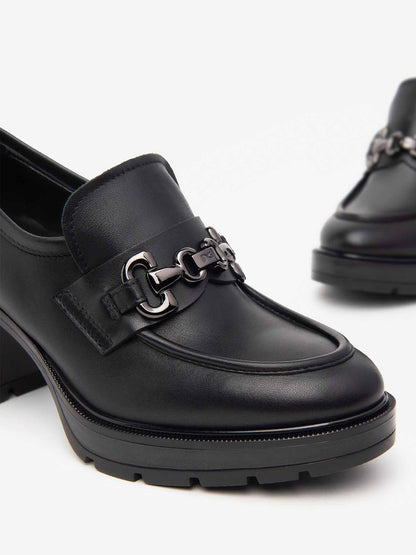 MOCASSINI CON TACCO NEROGIARDINI DA DONNA NERO