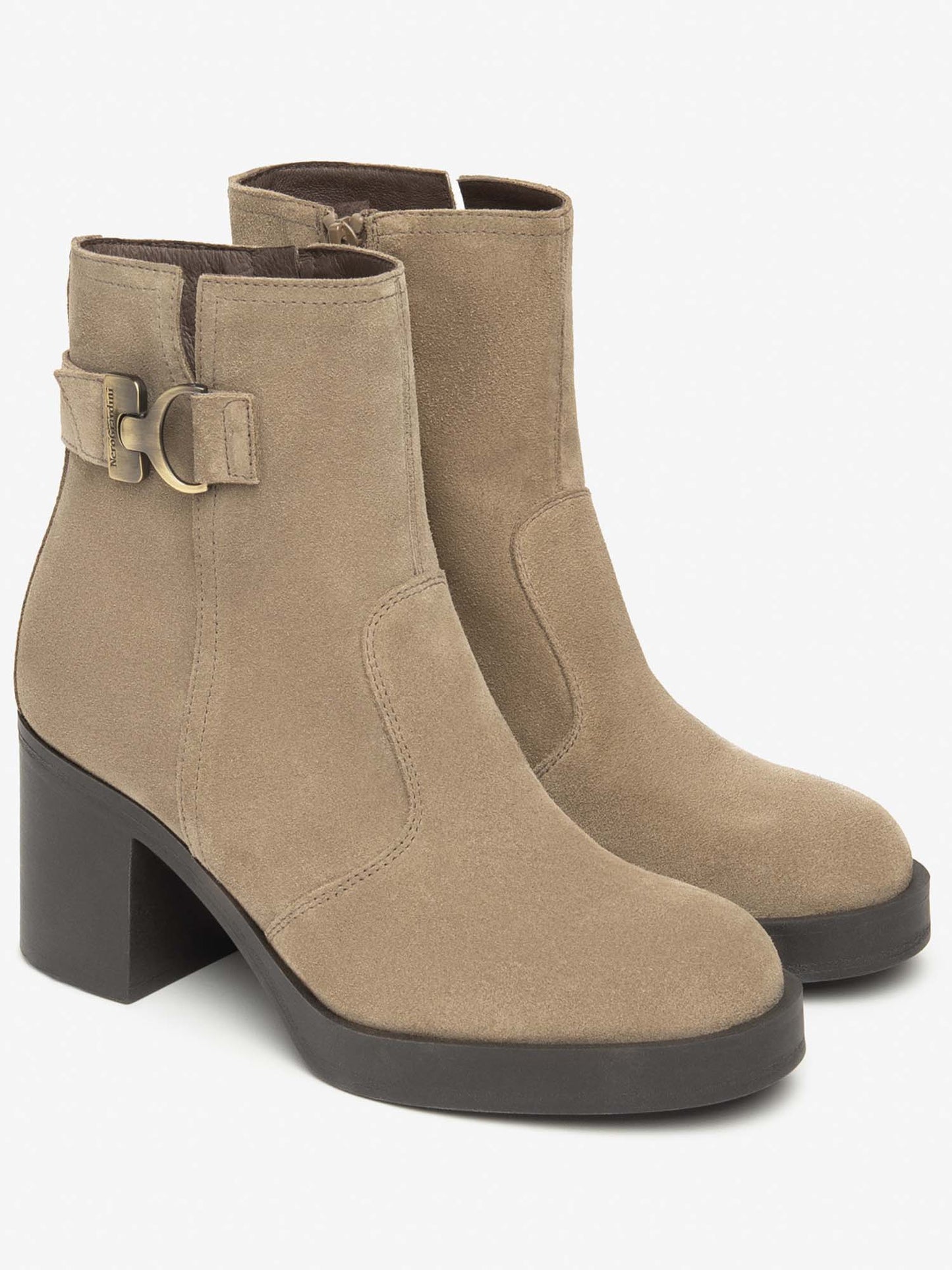 STIVALETTI IN SUEDE NeroGiardini DA DONNA ARGILLA