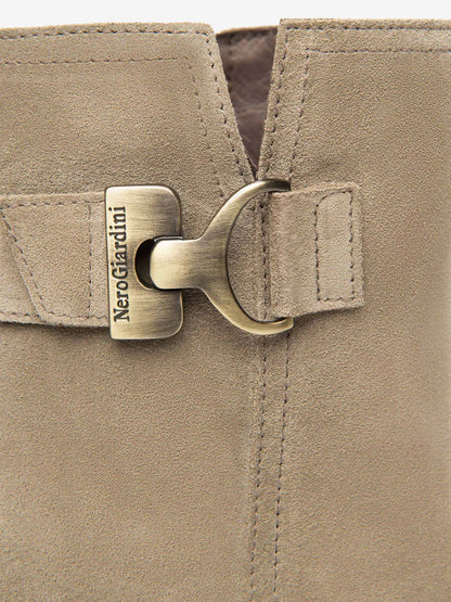 STIVALETTI IN SUEDE NeroGiardini DA DONNA ARGILLA