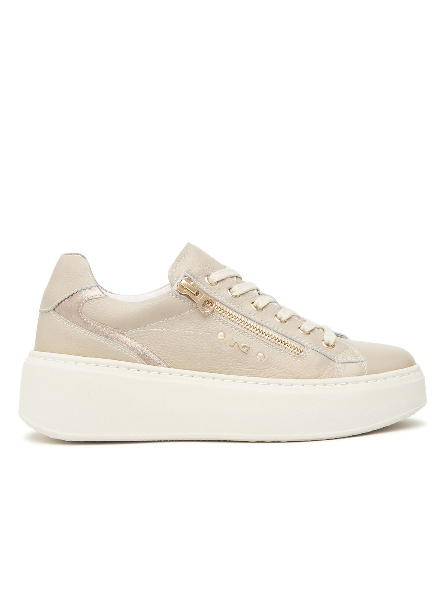 SNEAKERS CON ZIP-LACCI NeroGiardini DA DONNA BEIGE