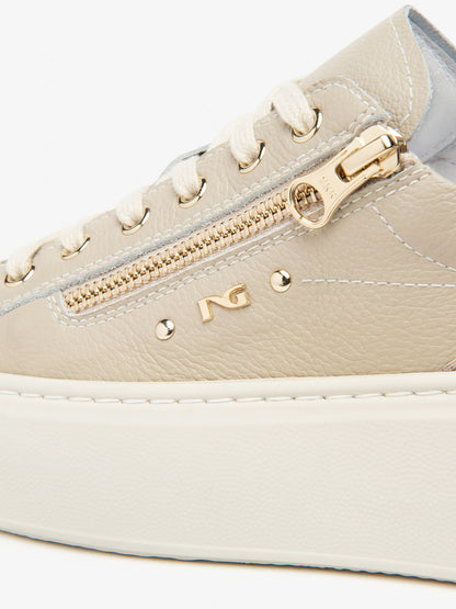 SNEAKERS CON ZIP-LACCI NeroGiardini DA DONNA BEIGE
