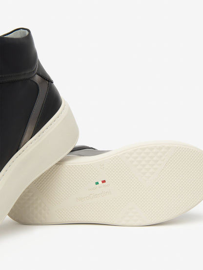 SNEAKERS ALTA ZIP-LACCI NeroGiardini DA DONNA NERO