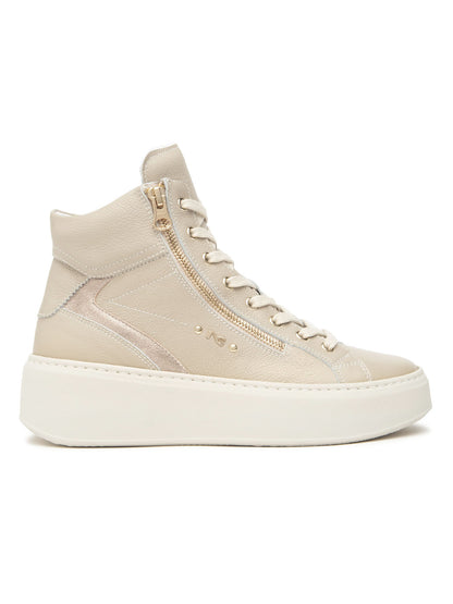 SNEAKERS ALTA ZIP-LACCI NeroGiardini DA DONNA BEIGE
