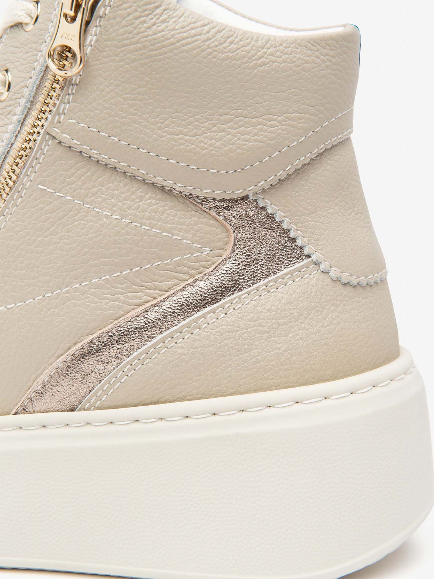 SNEAKERS ALTA ZIP-LACCI NeroGiardini DA DONNA BEIGE