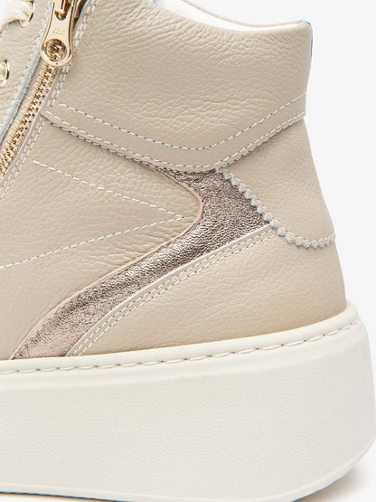 SNEAKERS ALTA ZIP-LACCI NeroGiardini DA DONNA BEIGE