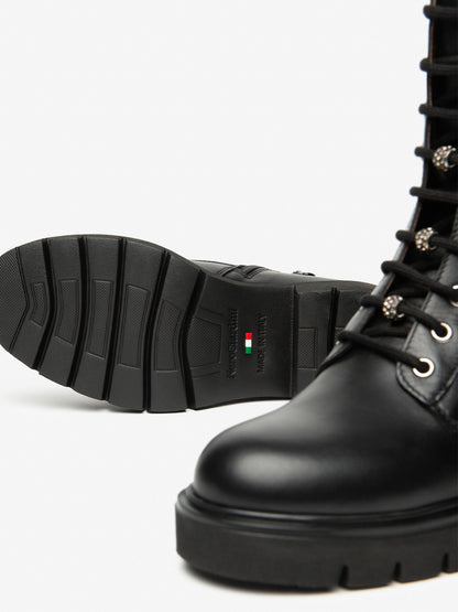ANFIBI CON ZIP NERO GIARDINI DA DONNA NERO