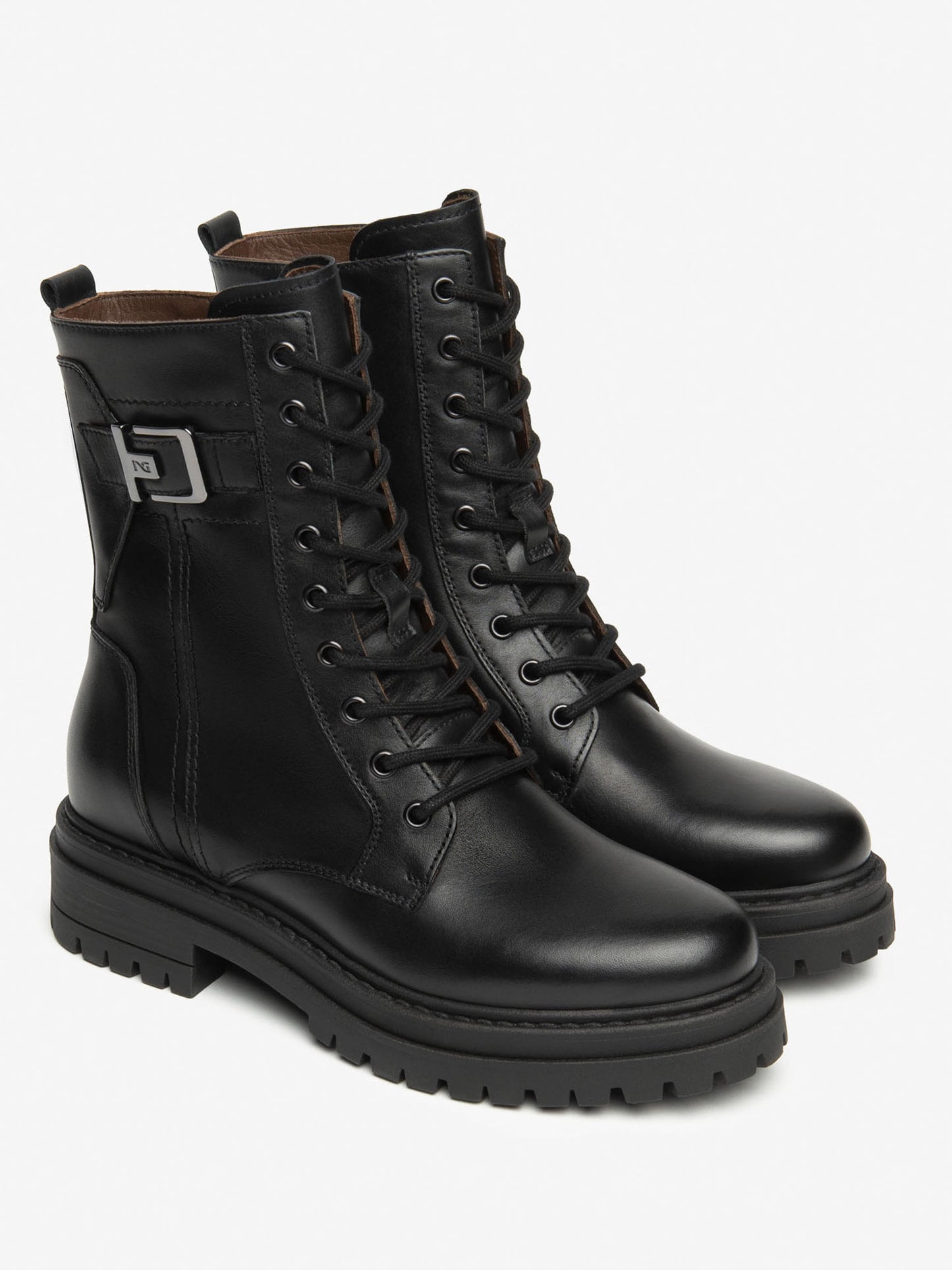 ANFIBI CON LOGO NERO GIARDINI DA DONNA NERO