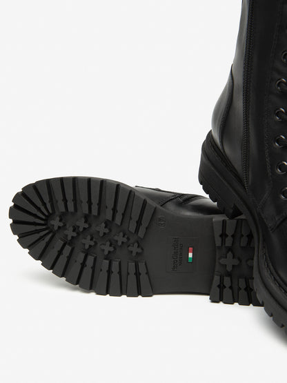 ANFIBI CON LOGO NERO GIARDINI DA DONNA NERO