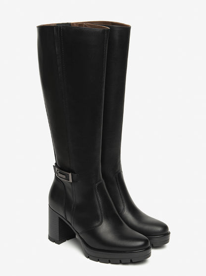 STIVALI CON TACCO ALTO IN PELLE NeroGiardini DA DONNA NERO