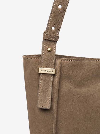BORSA A SPALLA NERO GIARDINI DA DONNA ARGILLA